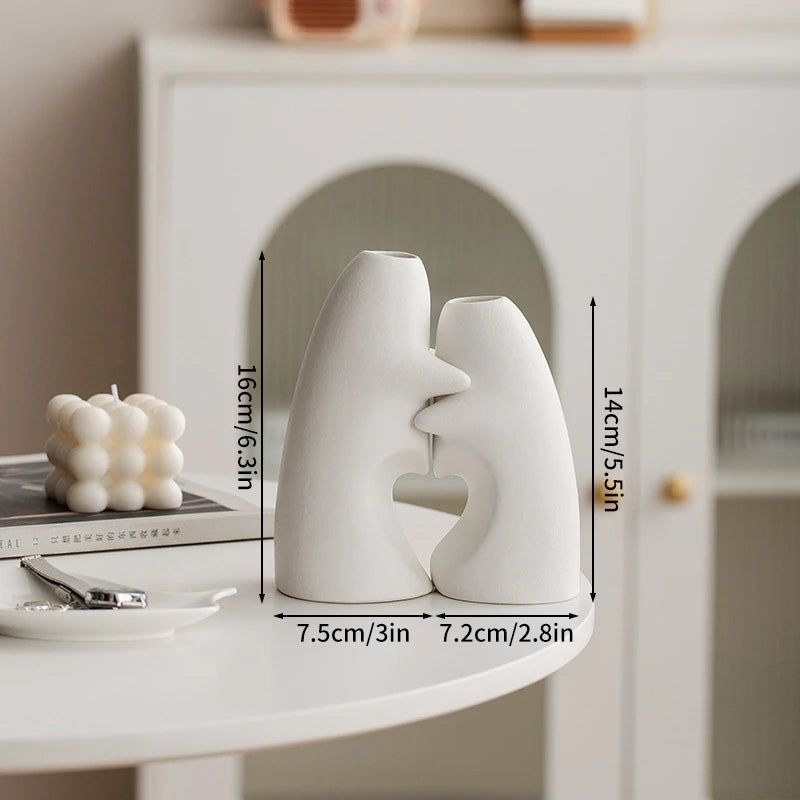 Art Hug Ceramics Vase Japanese Style Ceramics Vase Desktop Ornament Vase Flower Arrangement Vase Modern Table Decorative Vase